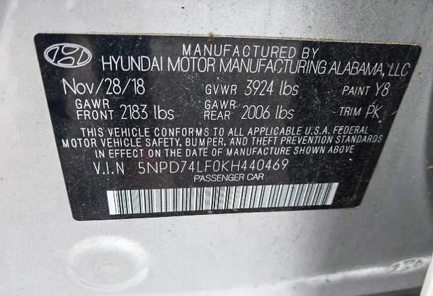 Hyundai Elantra cena 45000 przebieg: 55826, rok produkcji 2018 z Bobowa małe 154